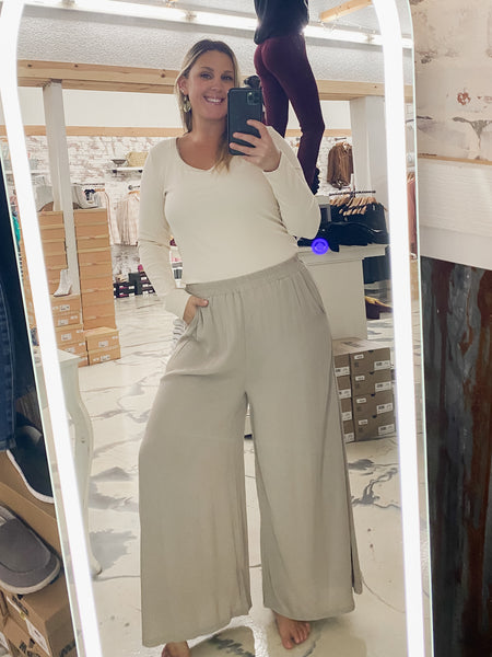 Woven Wide Leg Pants