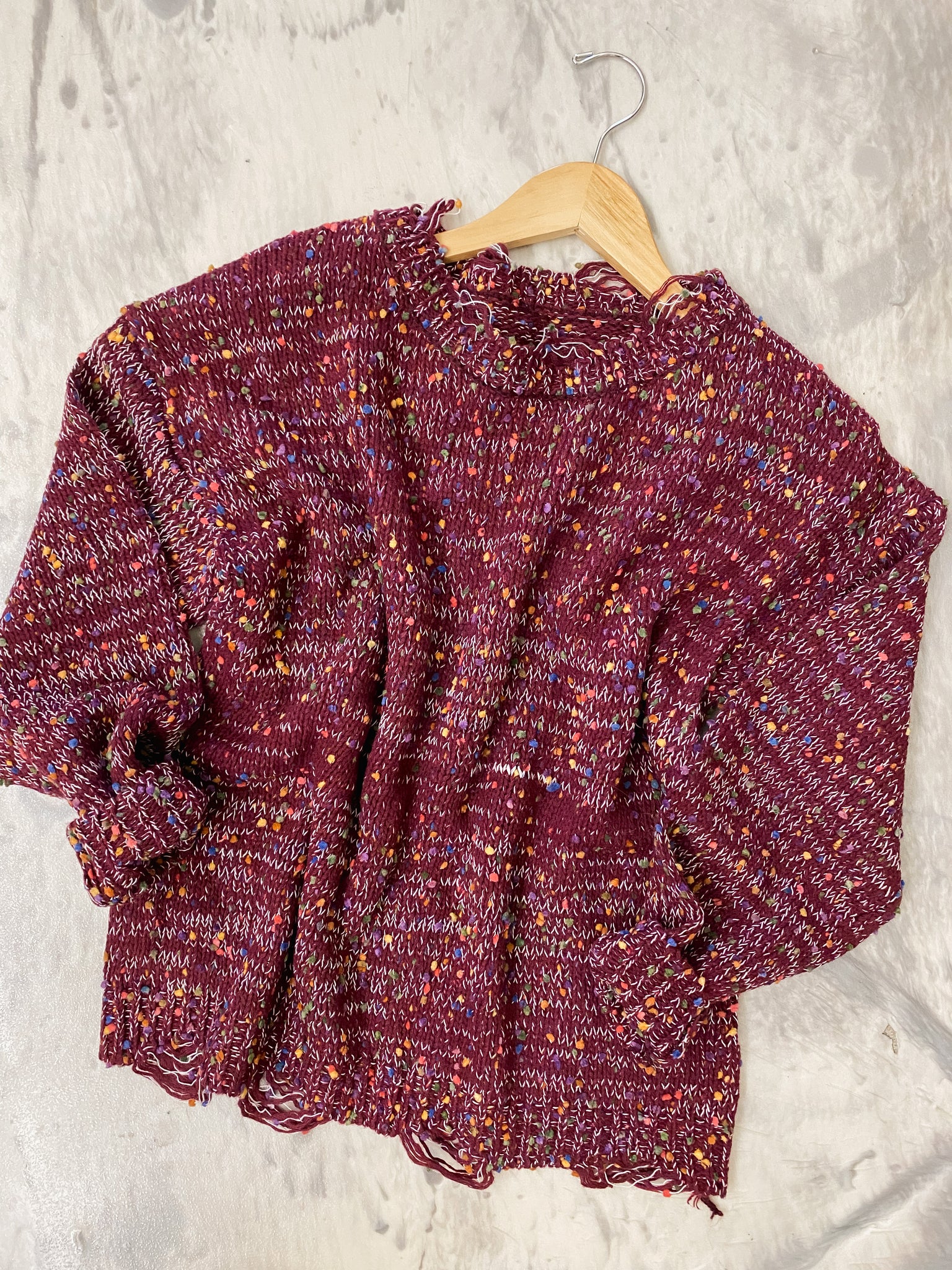 Maroon Confetti Sweater