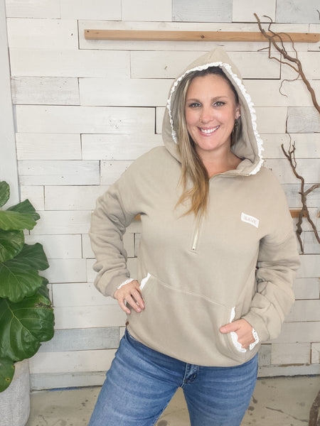 Ampersand Ave Mocha Lace Comfort Zone HalfZip