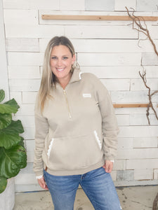 Ampersand Ave Mocha Lace Comfort Zone HalfZip