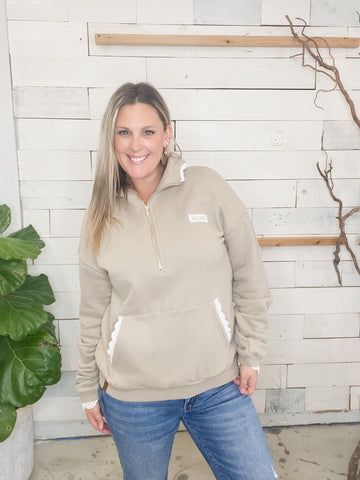 Ampersand Ave Mocha Lace Comfort Zone HalfZip