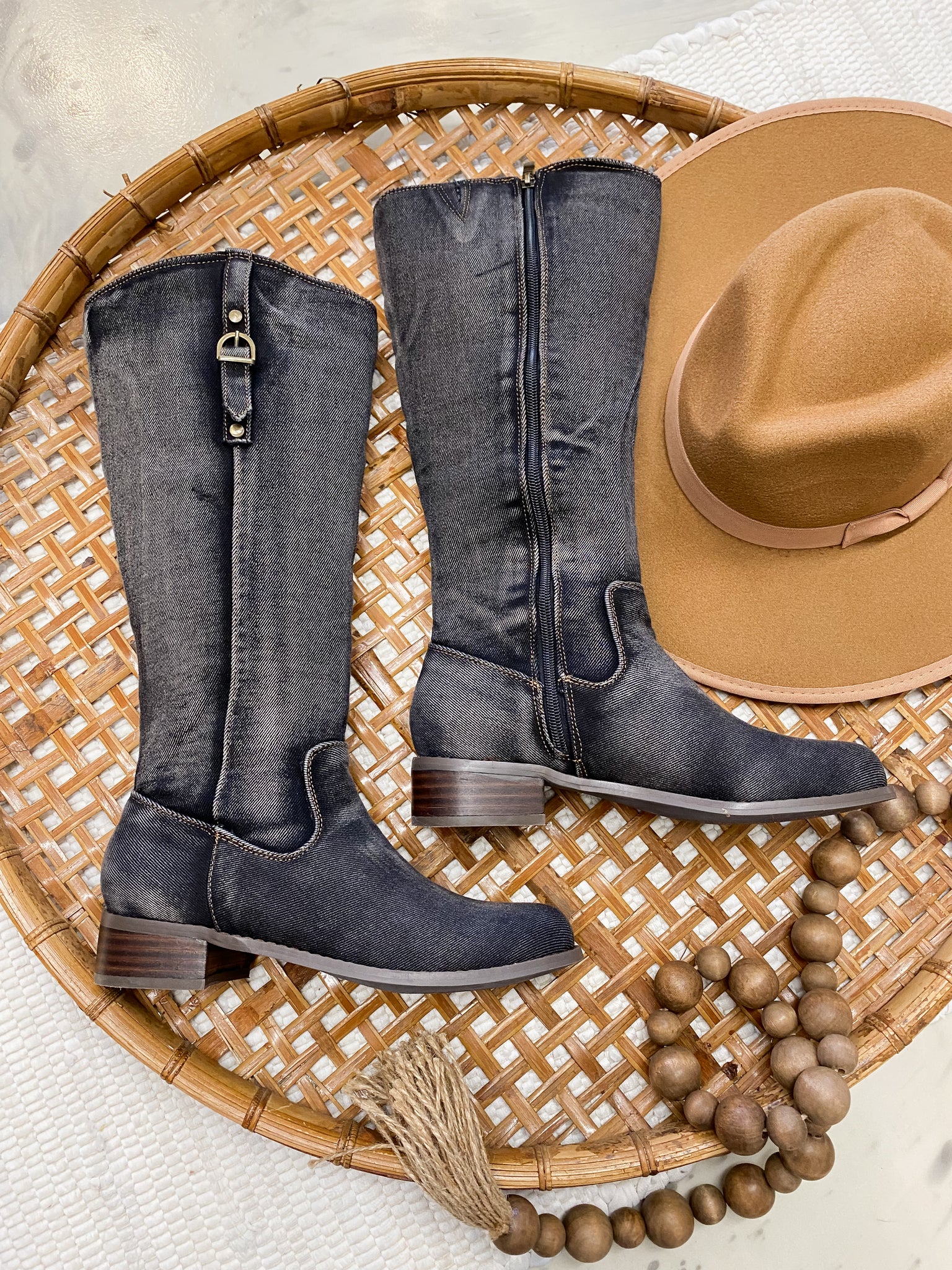 Corky Hold Your Horses Washed Dark Blue Denim Boots