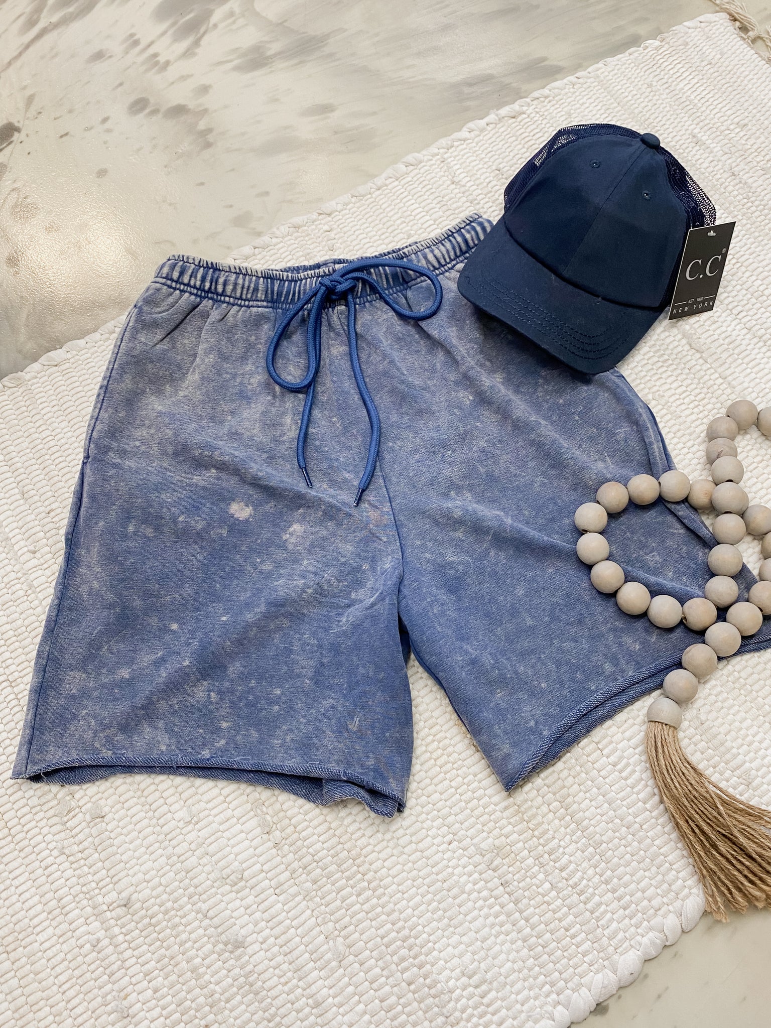 Mineral Washed Shorts in Denim