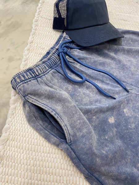 Mineral Washed Shorts in Denim