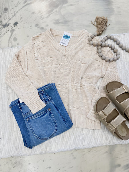 Dashing Distressed Sweater Ivory