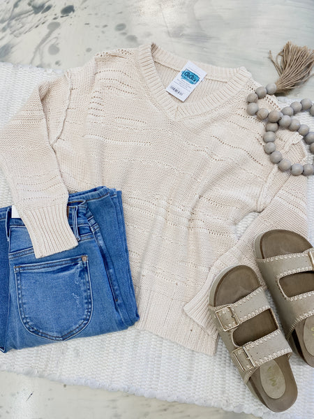 Dashing Distressed Sweater Ivory