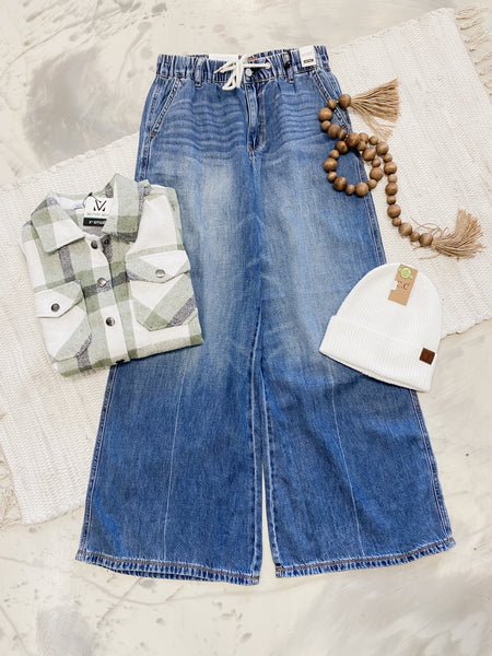 Judy Blue HW Palazzo Featherweight Rigid Elastic WB