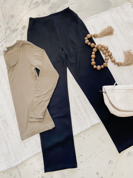 Michelle Mae Scuba Ankle Bottoms in Black