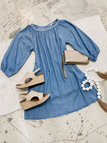 Swinging Softly Chambray Dress
