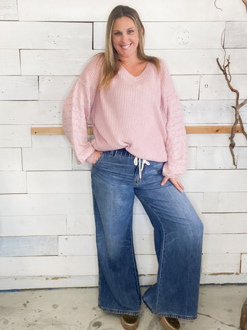 Judy Blue HW Palazzo Featherweight Rigid Elastic WB