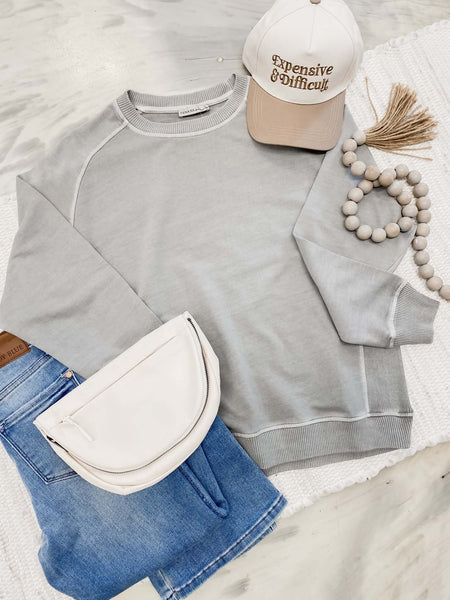 Bountiful Basic Pullover Sleet