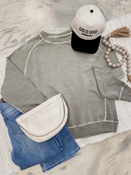 Bountiful Basic Pullover Lt. Olive
