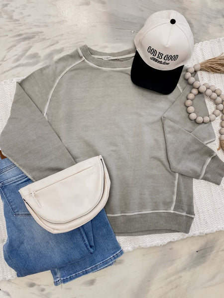Bountiful Basic Pullover Lt. Olive