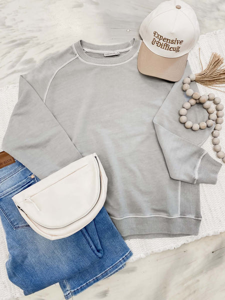 Bountiful Basic Pullover Sleet