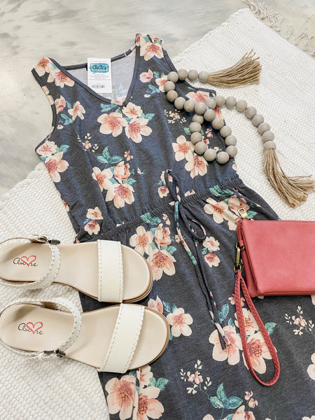 Charcoal Floral Dress