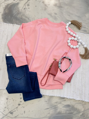 Summer Scuba Side Slit In Pink