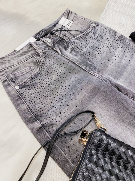 Black Out Friday Judy Blue HW Rhinestones Straight