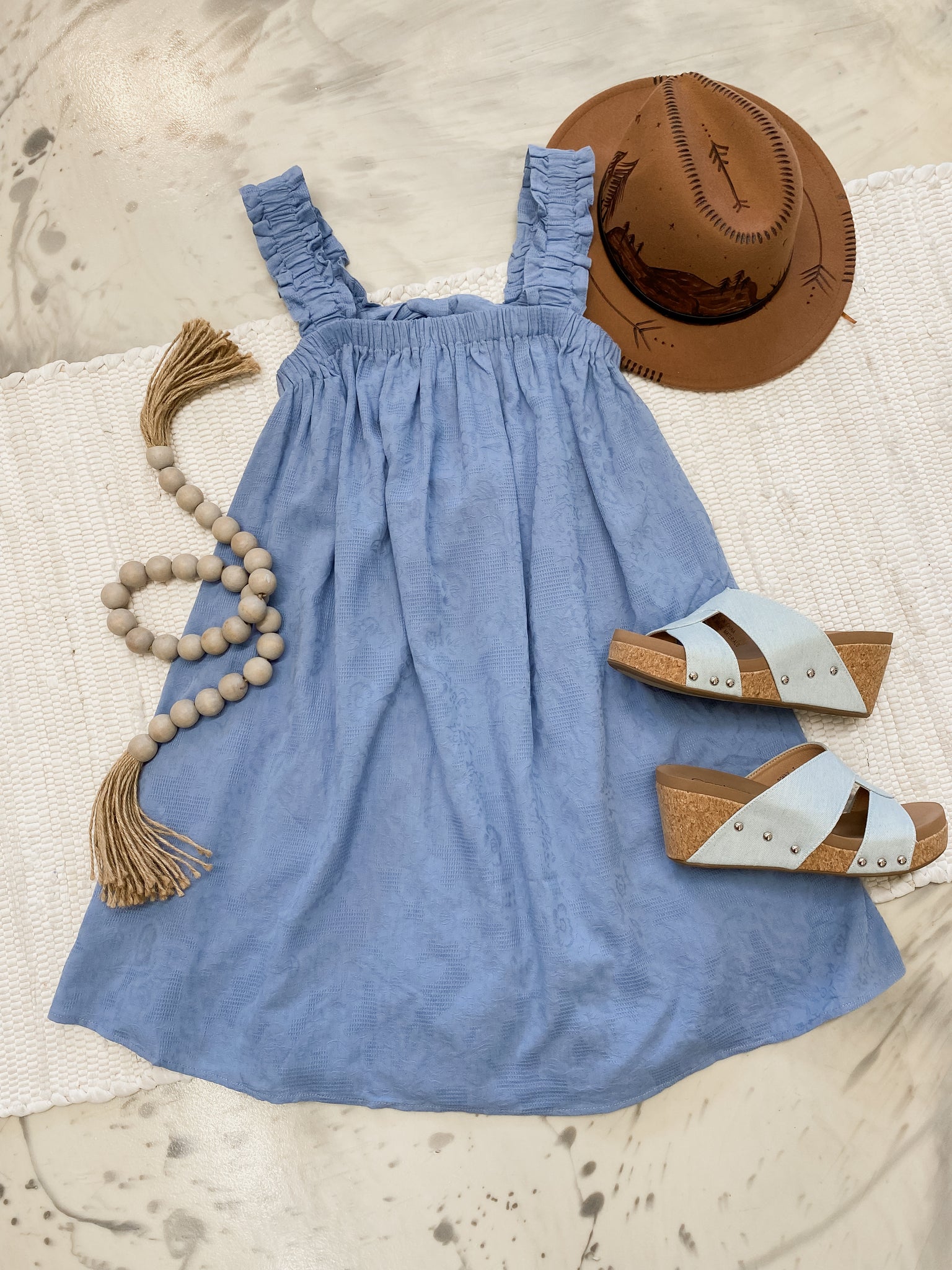 Perwinkle Ruffles Midi Dress