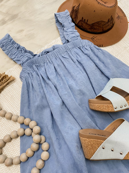 Perwinkle Ruffles Midi Dress