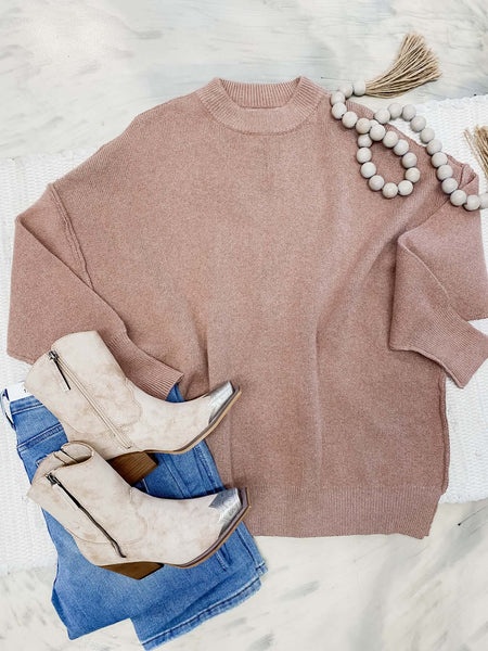 Aurora Cozy Sweater in Rose Gold