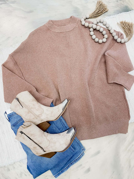 Aurora Cozy Sweater in Rose Gold