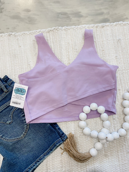 Cross Back Built-in Tank in Lilac