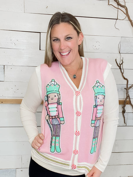 Sequin Nutcracker Sweater Vest