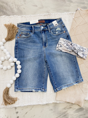 Judy Blue HW Vintage Wash Bermudas