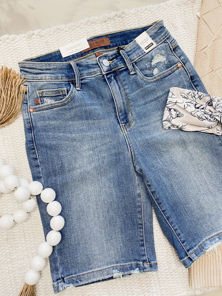 Judy Blue HW Vintage Wash Bermudas
