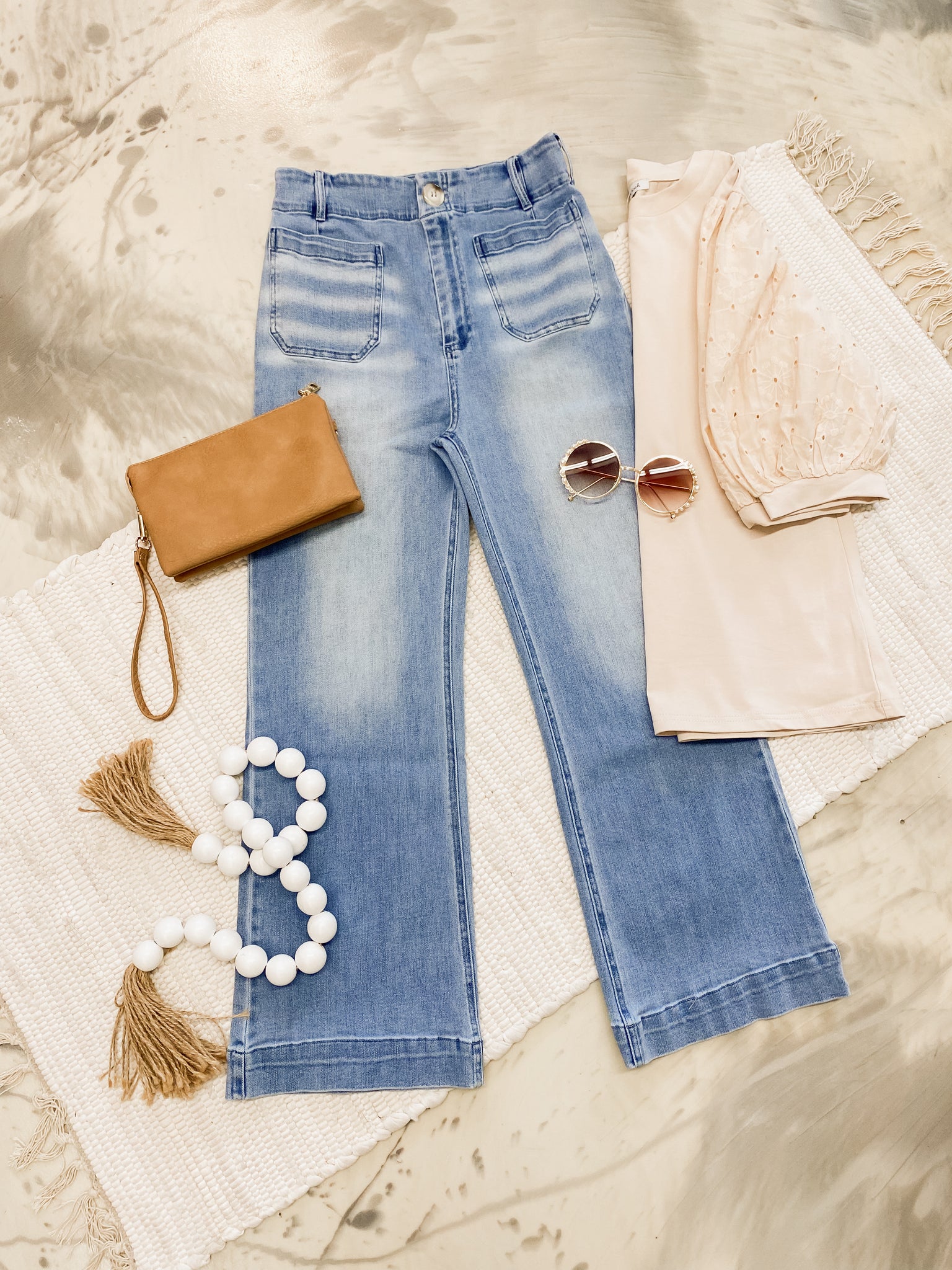 White Birch HW Retro Wide Leg Soft Denim