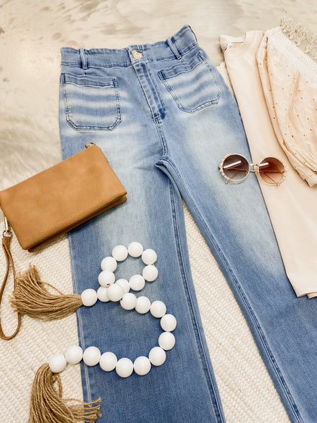White Birch HW Retro Wide Leg Soft Denim
