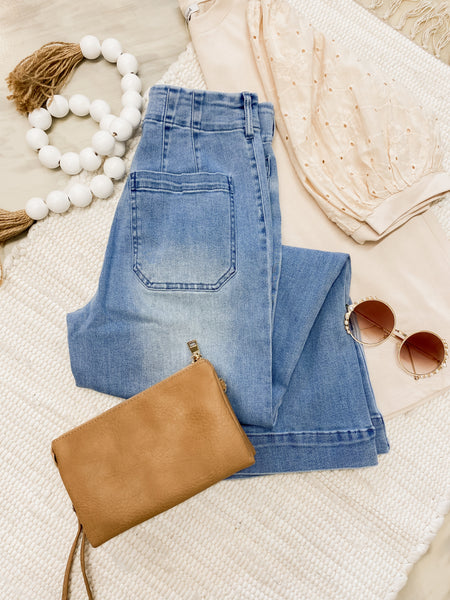 White Birch HW Retro Wide Leg Soft Denim