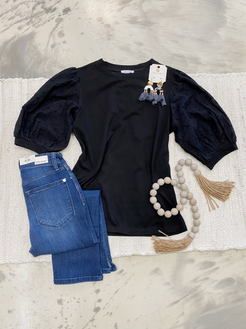 Elegant Eyelet in Black