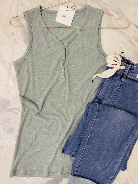 Addison Henley Tank Heathered Sage