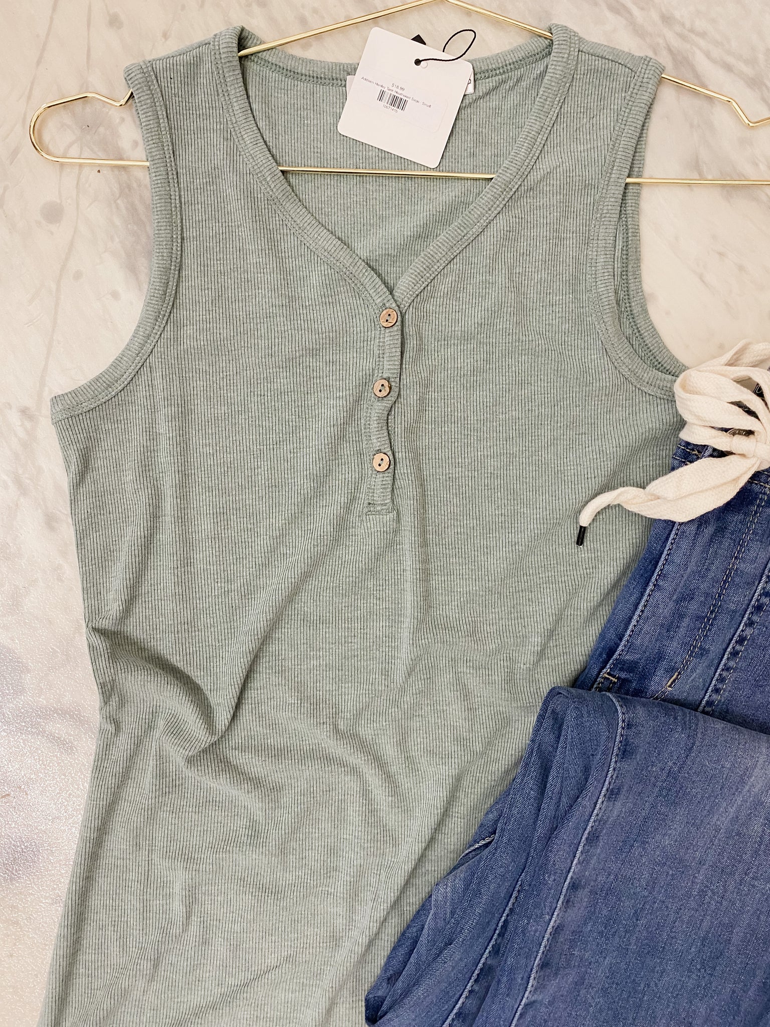 Addison Henley Tank Heathered Sage