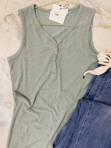 Addison Henley Tank Heathered Sage