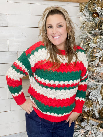 Michelle Mae Christmas Stripes Sweater