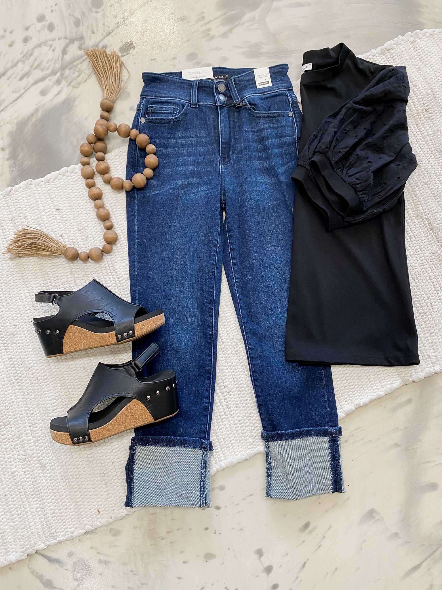 Judy Blue HW Double Waist Band Capri