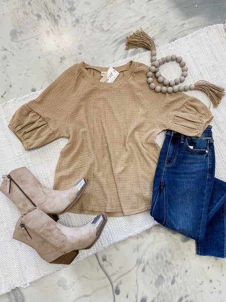 Crinkle Puff Sleeve
