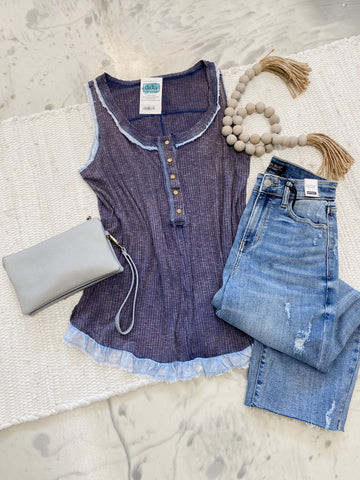 Washed Henley Tank