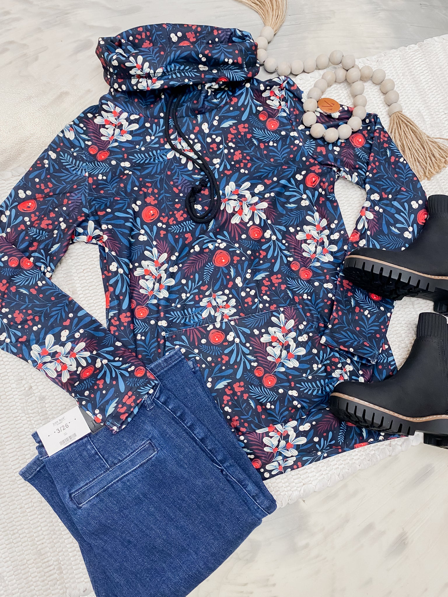 Michelle Mae Soft Funnel Neck Christmas Berry