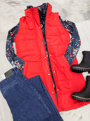 Michelle Mae Harlow Vest in Red