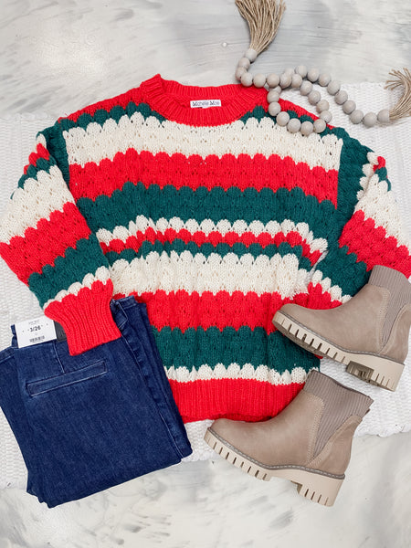 Michelle Mae Christmas Stripes Sweater