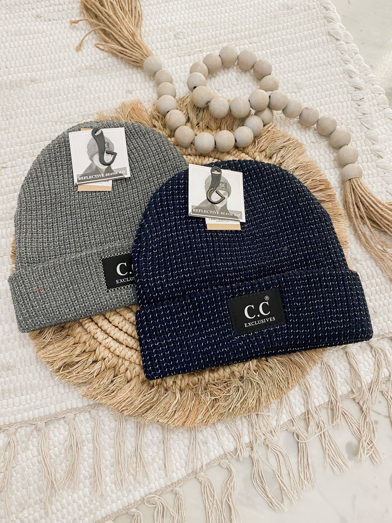 C.C Reflective Solid Unisex Beanie