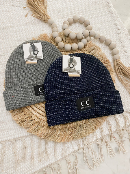 C.C Reflective Solid Unisex Beanie
