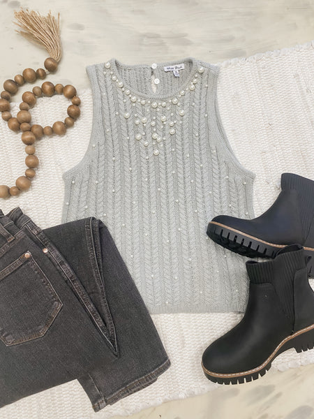 Pretty In Pearl Sweater Tank