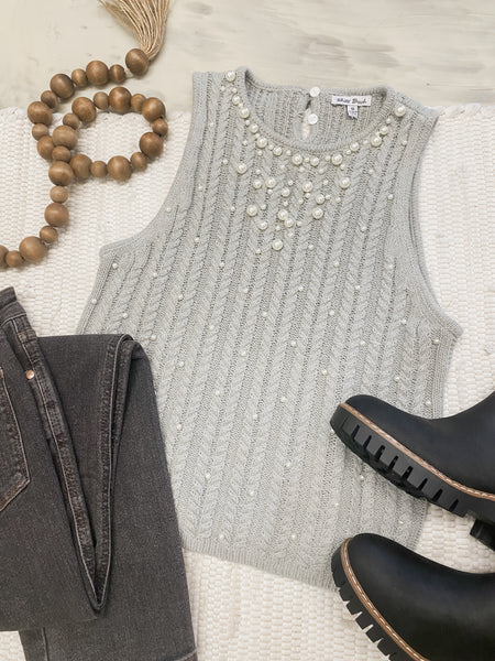 Pretty In Pearl Sweater Tank
