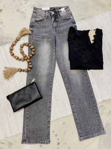 Judy Blue HW Rhinestones Straight