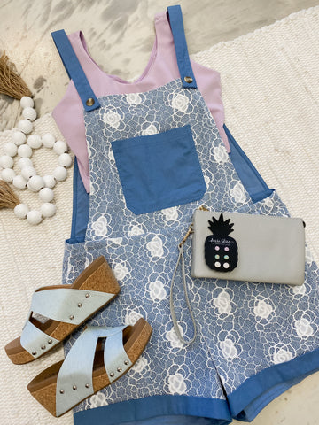 Lace Overall Shorts
