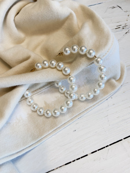 Mega Pearl Hoop Earrings